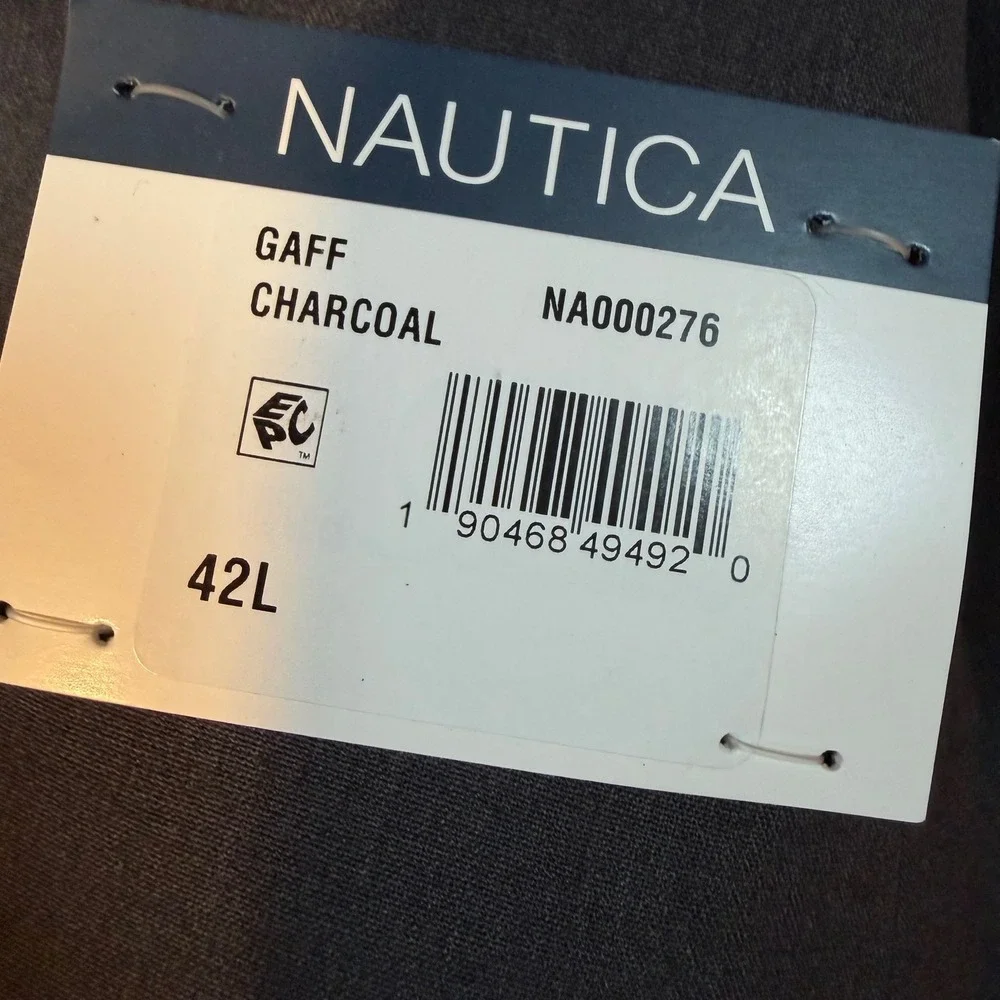 Nautica Mens Modern Fit Bi-Stretch 2-Piece Suit Charcoal Grey 42L W36 NA000276